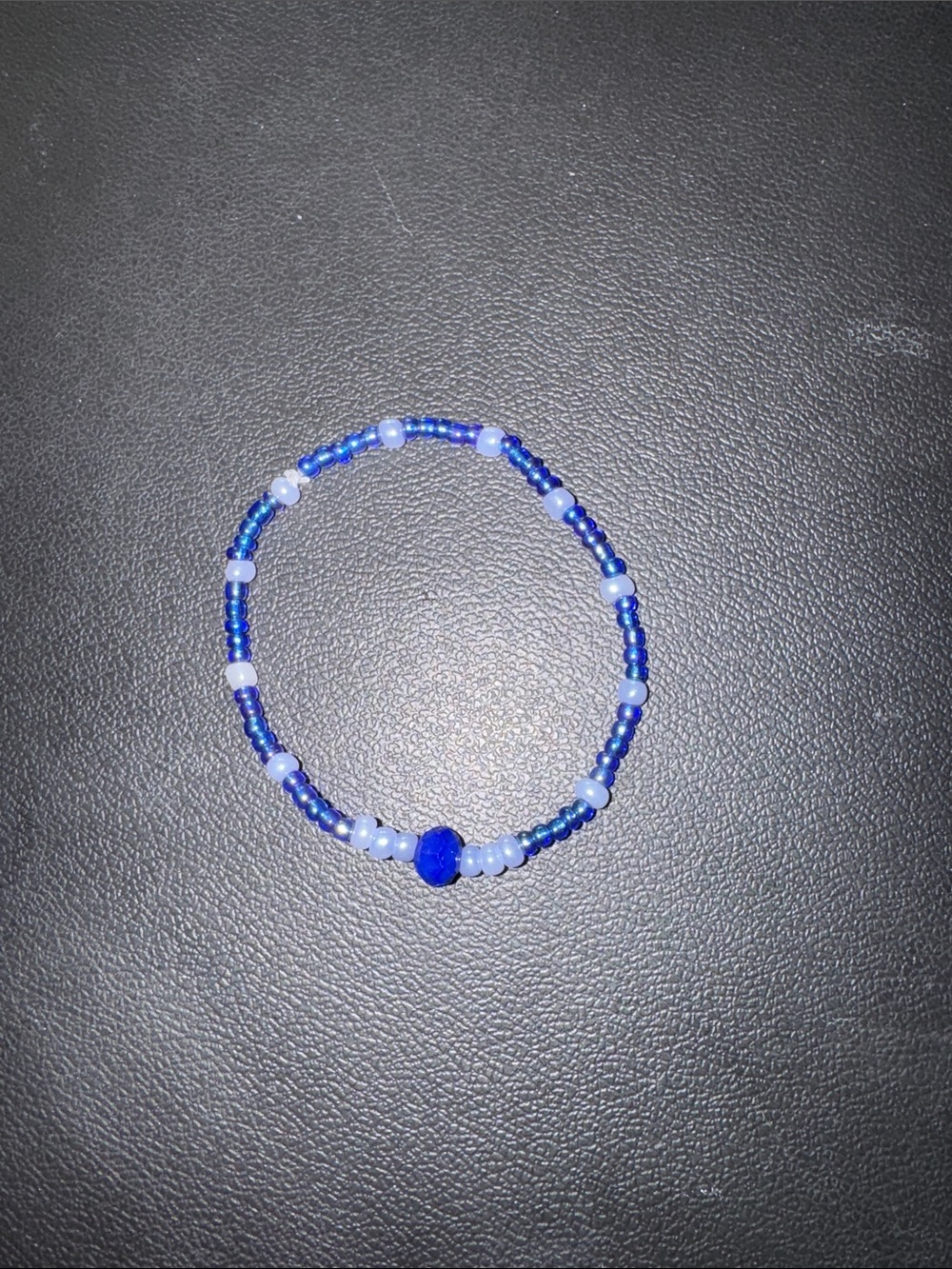 Blue Beaded Stretch Bracelet with Accent Beads